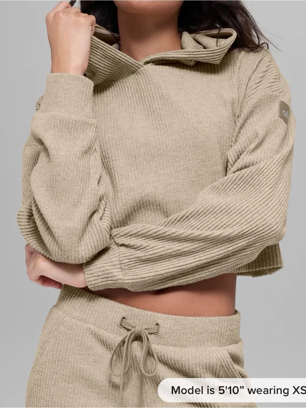 ALO YOGA Gravel Heather Muse Hoodie Size Medium